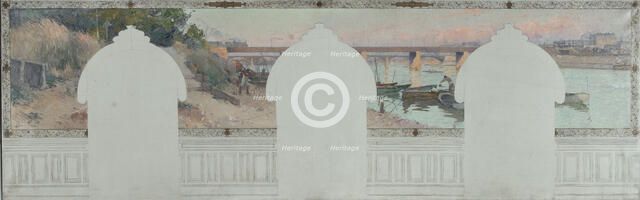 Esquisse pour la mairie d'Asnières : Eté. La Seine à Asnières, c.1900. Creator: Henri Gaston Darien.