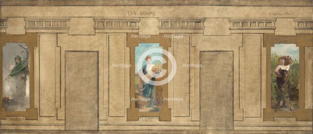 Esquisse pour la mairie de Courbevoie : Les Saisons. Hiver, été, automne, 1884. Creators: Ernest Jean Delahaye, Louis Picard.