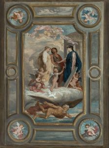 Esquisse pour la mairie de Clichy : Allégorie du mariage (plafond de la salle des..., 1877 — 1878. Creator: Oscar-Pierre Mathieu