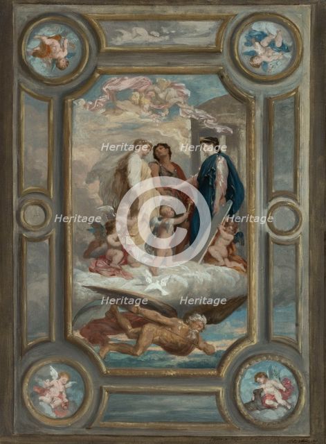 Esquisse pour la mairie de Clichy : Allégorie du mariage (plafond de la salle des..., 1877 — 1878. Creator: Oscar-Pierre Mathieu.