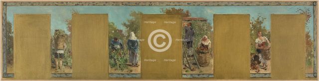 Esquisse pour la mairie de Bagnolet : Automne. Les cultures de Bagnolet., 1893. Creator: Pierre Vauthier.