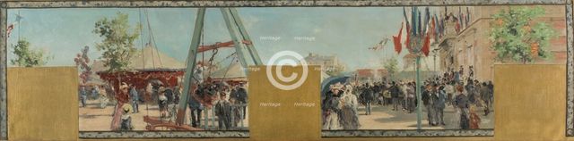 Esquisse pour la mairie de Bagnolet : Eté. La fête de Bagnolet le jour du couronnement..., 1893. Creator: Pierre Vauthier.