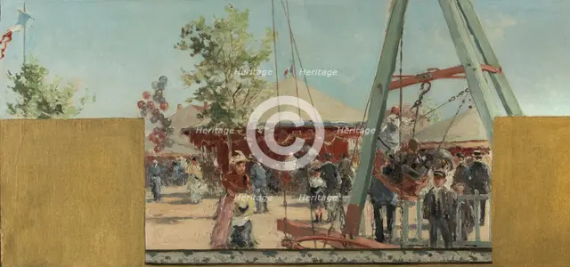 Esquisse pour la mairie de Bagnolet : Eté. La fête de Bagnolet le jour du couronnement..., 1893. Creator: Pierre Vauthier.