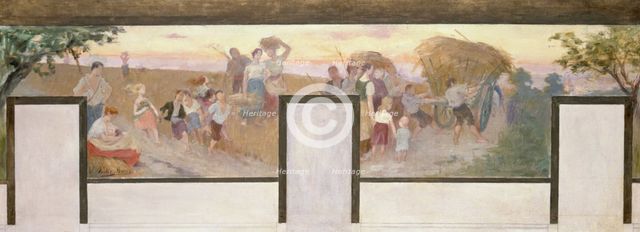 Esquisse pour la mairie de Bagnolet : Les travaux des champs, 1893. Creator: Victor Marec.