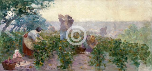 Esquisse pour la mairie de Bagnolet : Les vendanges, 1893. Creator: Victor Marec.