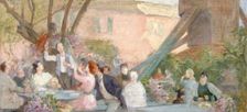 Esquisse pour la mairie de Bagnolet : Un toast, 1893. Creator: Victor Marec