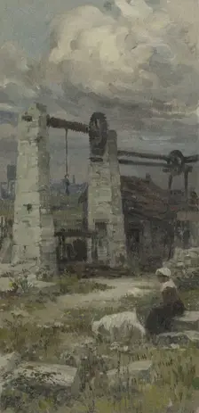 Esquisse pour la mairie de Bagneux : les anciennes carrières de Bagneux, c.1907. Creator: Paul Albert Steck
