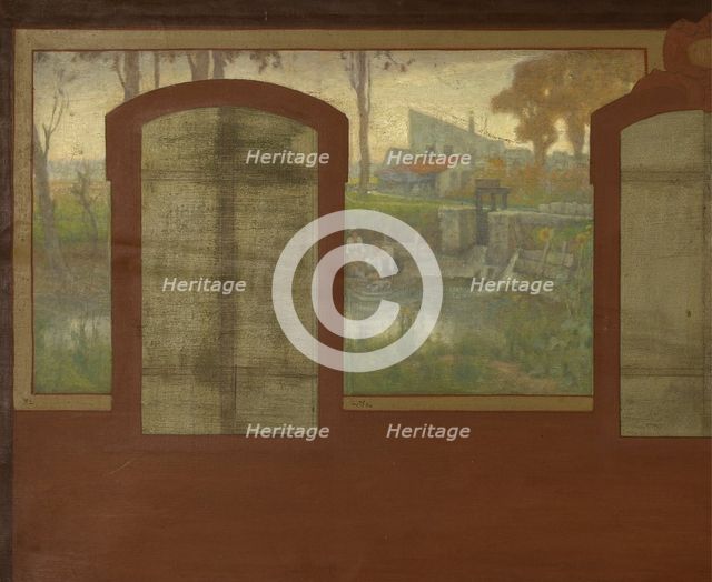 Esquisse pour la mairie de Fresnes : Les bords de la Bièvre. Fresnes. Aux bords de la..., 1905. Creator: Jean Joseph Enders.