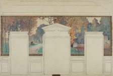 Esquisse pour la mairie de Fresnes : Paysage avec promeneurs en automne, 1905. Creator: Jean Constant Pape