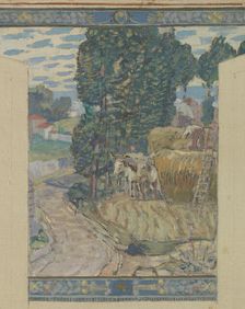 Esquisse pour la mairie de Fresnes : Paysage. Travaux des champs, 1905. Creator: Victor Menu