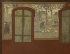 Esquisse pour la mairie de Fresnes : Sur le plateau, Une place de Fresnes. Les carrières..., 1905. Creator: Jean Joseph Enders