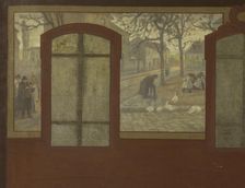 Esquisse pour la mairie de Fresnes : Sur le plateau, Une place de Fresnes. Les carrières..., 1905. Creator: Jean Joseph Enders