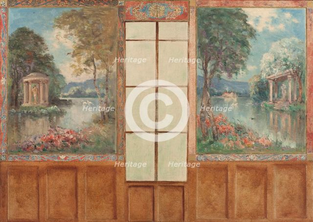 Esquisse pour la mairie de Joinville-le-Pont : Le lac d'amour, c.1918. Creator: Marie Joseph Leon Iwill.
