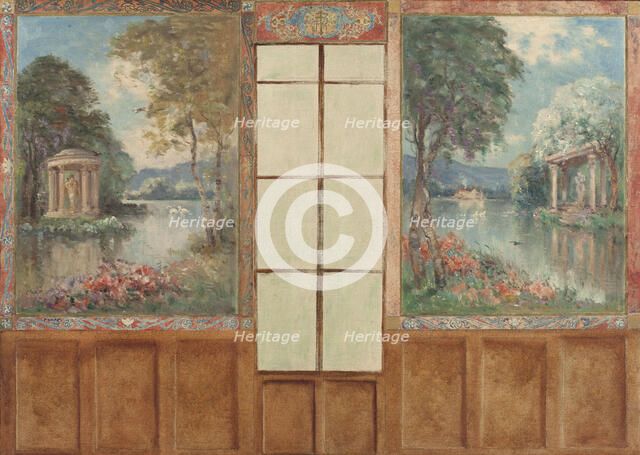 Esquisse pour la mairie de Joinville-le-Pont : Le lac d'amour, c.1918. Creator: Marie Joseph Leon Iwill.