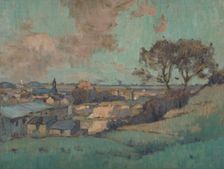 Esquisse pour la mairie de Noisy-le-Sec : Vue de Noisy-le-Sec, c.1907. Creator: Jean Constant Pape