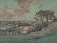 Esquisse pour la mairie de Noisy-le-Sec : Vue de Noisy-le-Sec, c.1907. Creator: Jean Constant Pape