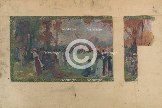 Esquisse pour la mairie de Saint-Ouen : L'hippodrome de Saint-Ouen. Creator: Paul Jean Gervais.
