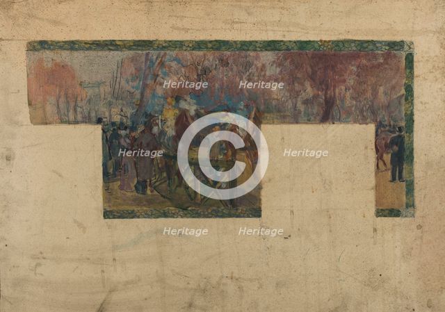 Esquisse pour la mairie de Saint-Ouen : L'hippodrome de Saint-Ouen. Creator: Paul Jean Gervais.