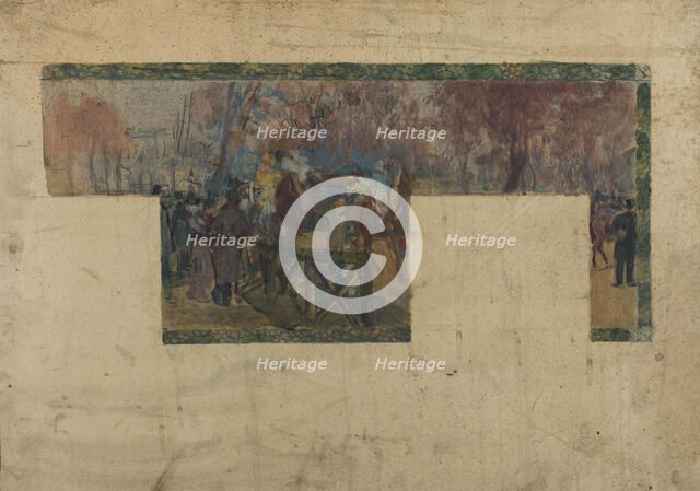 Esquisse pour la mairie de Saint-Ouen : L'hippodrome de Saint-Ouen. Creator: Paul Jean Gervais.