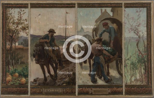 Esquisse pour la mairie de Saint-Maur-des-Fossés : Halage - Maraîchage, 1883. Creator: Paul Albert Baudouin.