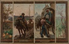 Esquisse pour la mairie de Saint-Maur-des-Fossés : Halage - Maraîchage, 1883. Creator: Paul Albert Baudouin