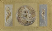 Esquisse pour la mairie de Pantin : Amour et Psyché - Le jour et la nuit, 1886. Creator: Francois Lafon