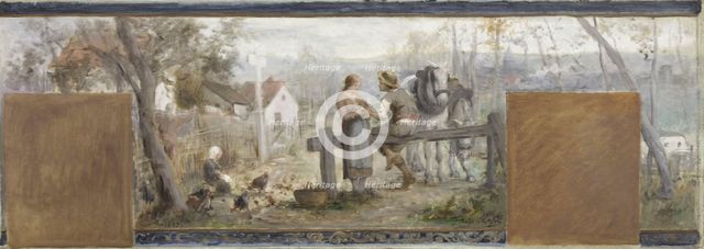 Esquisse pour la mairie de Pantin : Les fiançailles, 1887. Creator: Francois Lafon.