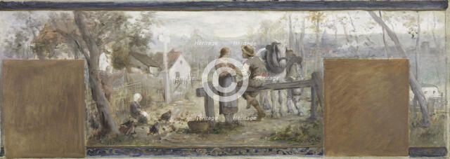 Esquisse pour la mairie de Pantin : Les fiançailles, 1887. Creator: Francois Lafon.