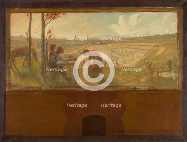 Esquisse pour la mairie de Vanves : Les carrières - Le jour du repos, 1902. Creator: Jean Joseph Enders.