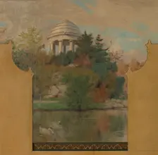 Esquisse pour la mairie de Vincennes : Le lac Daumesnil, 1898. Creator: Maurice Chabas