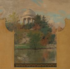 Esquisse pour la mairie de Vincennes : Le lac Daumesnil, 1898. Creator: Maurice Chabas