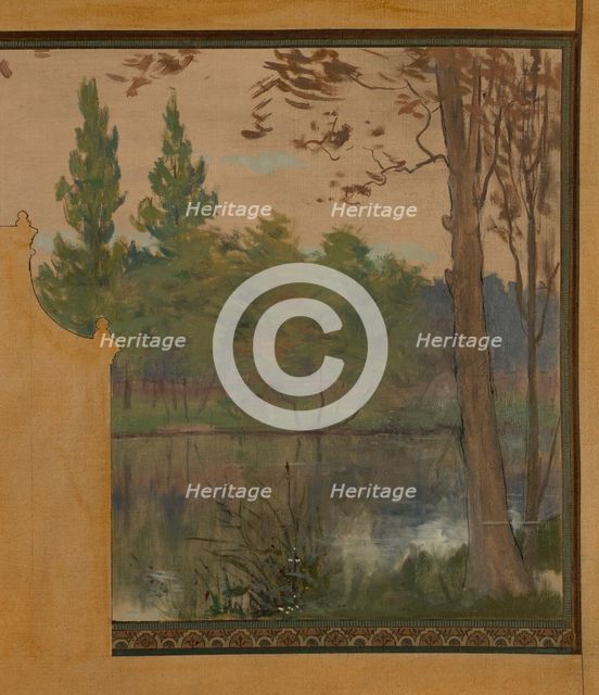 Esquisse pour la mairie de Vincennes : Le lac Daumesnil, 1898. Creator: Maurice Chabas.