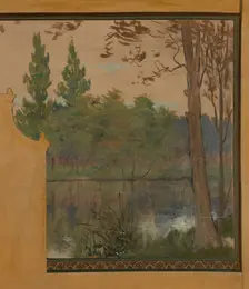 Esquisse pour la mairie de Vincennes : Le lac Daumesnil, 1898. Creator: Maurice Chabas