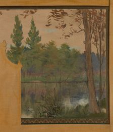 Esquisse pour la mairie de Vincennes : Le lac Daumesnil, 1898. Creator: Maurice Chabas