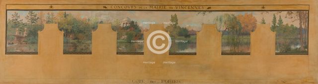 Esquisse pour la mairie de Vincennes : Le lac Daumesnil, 1898. Creator: Maurice Chabas.