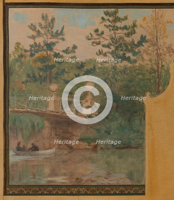 Esquisse pour la mairie de Vincennes : Le lac Daumesnil, 1898. Creator: Maurice Chabas.