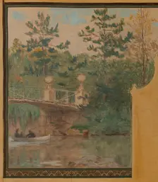 Esquisse pour la mairie de Vincennes : Le lac Daumesnil, 1898. Creator: Maurice Chabas