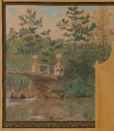 Esquisse pour la mairie de Vincennes : Le lac Daumesnil, 1898. Creator: Maurice Chabas