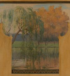 Esquisse pour la mairie de Vincennes : Le lac Daumesnil, 1898. Creator: Maurice Chabas