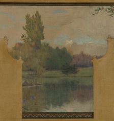 Esquisse pour la mairie de Vincennes : Le lac Daumesnil, 1898. Creator: Maurice Chabas