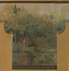 Esquisse pour la mairie de Vincennes : Le lac Daumesnil, 1898. Creator: Maurice Chabas