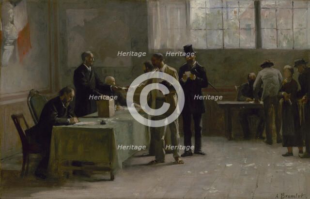 Esquisse pour la mairie des Lilas : Le suffrage universel, 1889. Creator: Alfred Henri Bramtot.