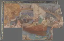 Esquisse pour la mairie du 10ème : Le canal Saint-Martin (fragments), c.1905. Creator: Paul Albert Baudouin
