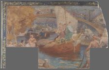 Esquisse pour la mairie du 10ème : Le canal Saint-Martin (fragments), c.1905. Creator: Paul Albert Baudouin