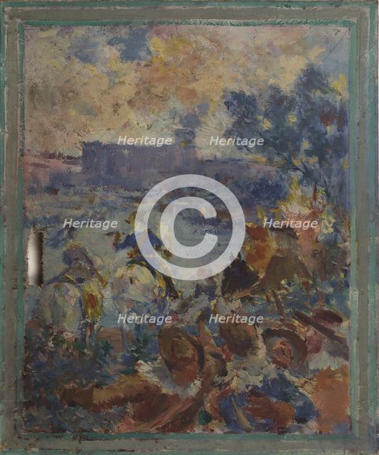 Esquisse pour la mairie du 12ème arrondissement : La revue militaire, c.1910. Creator: Claude Charles Bourgonnier.