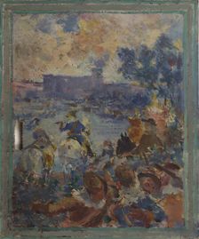 Esquisse pour la mairie du 12ème arrondissement : La revue militaire, c.1910. Creator: Claude Charles Bourgonnier