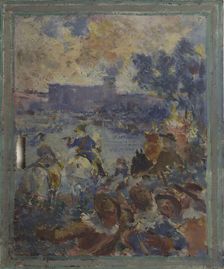 Esquisse pour la mairie du 12ème arrondissement : La revue militaire, c.1910. Creator: Claude Charles Bourgonnier