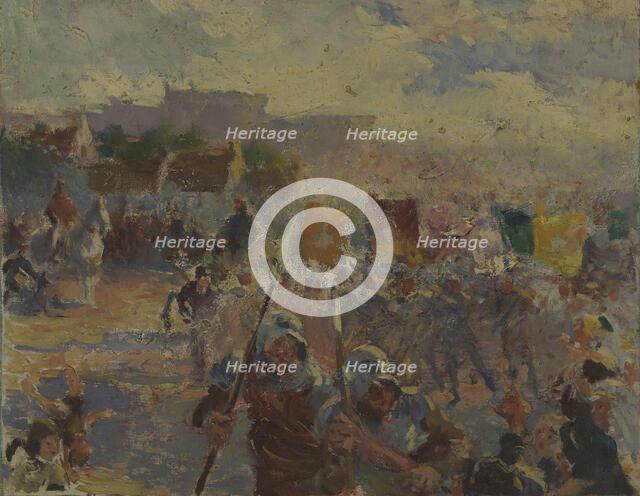 Esquisse pour la mairie du 12ème arrondissement : Revue militaire, c.1910. Creator: Claude Charles Bourgonnier.