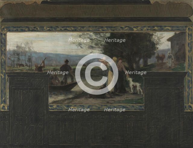 Esquisse pour la mairie du 15e arrondissement : La fin de journée, 1884. Creators: Jacques Ferdinand Humbert, Pierre Lagarde.