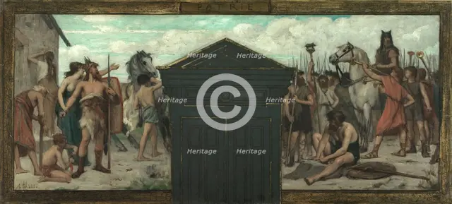Esquisse pour la mairie du 15e arrondissement : La Patrie, between 1883 and 1884. Creator: Franois Alfred Delobbe.